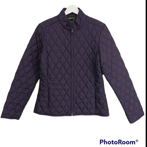 Eddie Bauer Quilted Jacket Purple Grape Color Front Zip Womens size Medium - Picture 10 of 10
